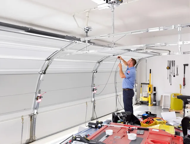 Garage door cable repair service by Sharon Garage Door Repair in Sharon