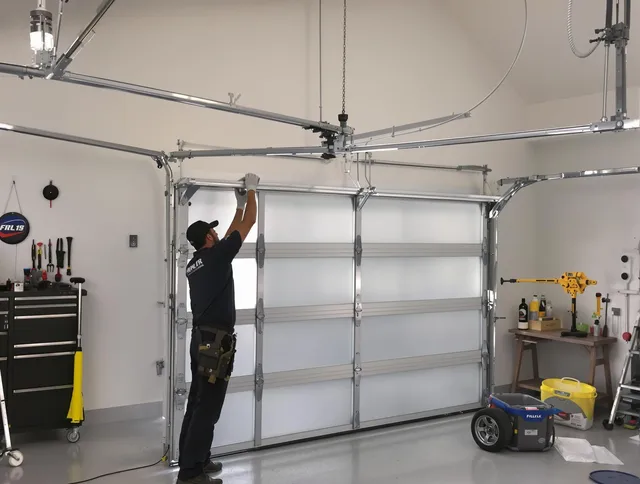 Sharon Garage Door Repair certified team performing precision garage door installation in Sharon