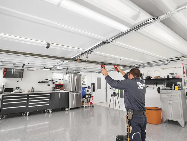 Overhead garage door repair service by Sharon Garage Door Repair in Sharon