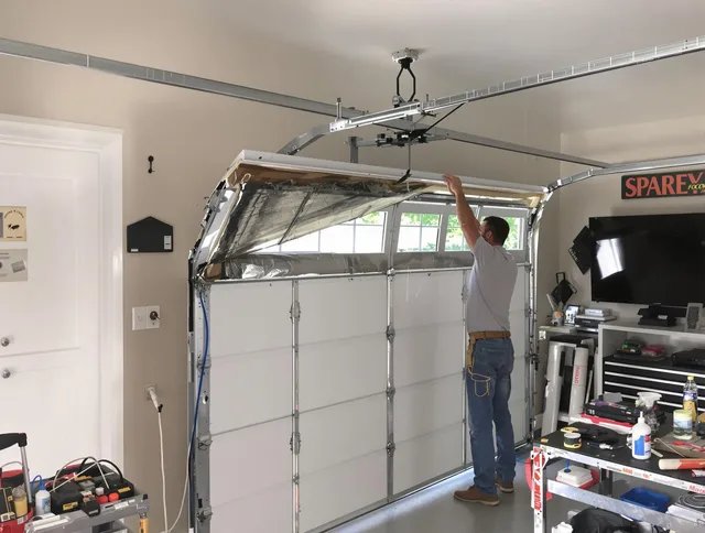 Garage door section replacement by Sharon Garage Door Repair in Sharon